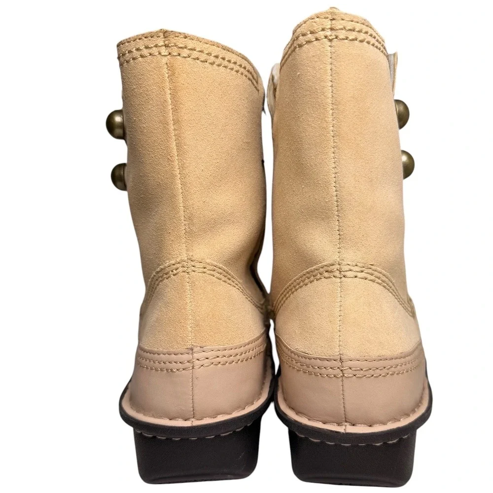 Alegria Aspen Beige Suede Shearling Butterfly Boots EU 40